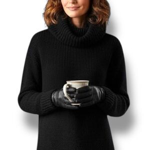 Relativity NWOT Black 100% Cotton Cowl Neck Cozy Lng Sleeve Sweater Size Small